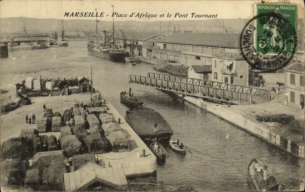 Marseille - Place d'Afrika und die Drehbrücke — Verlag: B. Boubou — Nr. 809 - Vorderseite