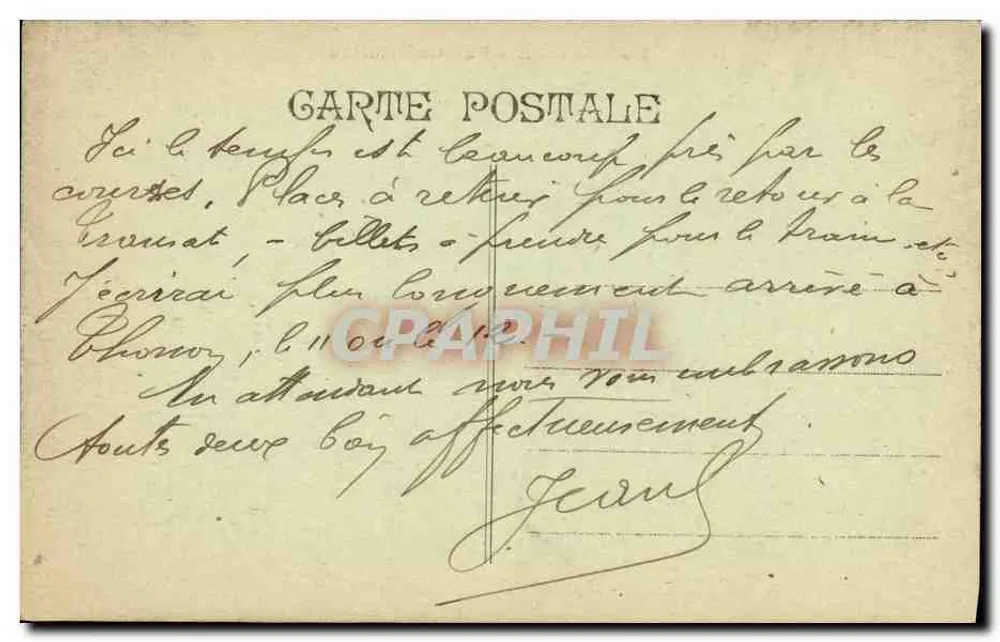 Marselha - Rue Cannebière — vista da rua com o trêm n°708 — editor não identificado - Verso