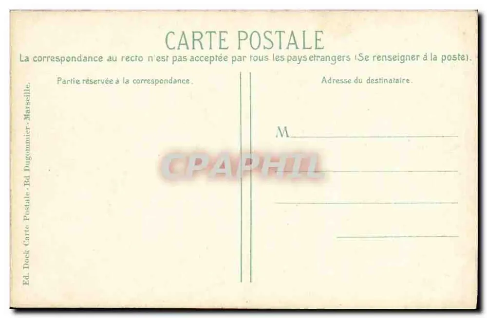 Marseille - Hafen von Joliette (Allgemeiner Blick) — Verlag Dock Carte Postale, Boulevard Dugommier - Rückseite