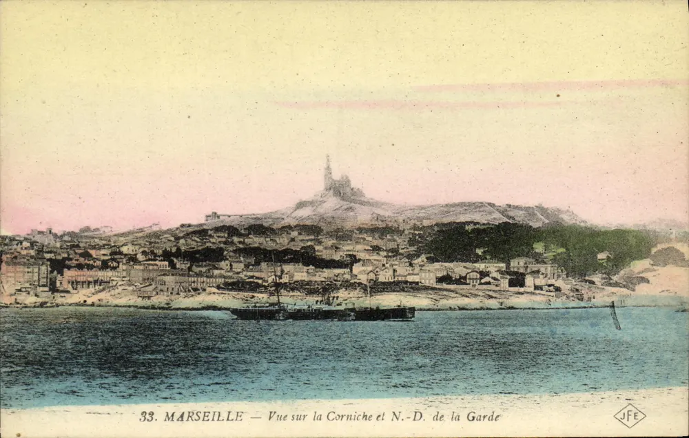 Marseille — Ansicht der Corniche und N.-D. de la Garde — JFE - Vorderseite