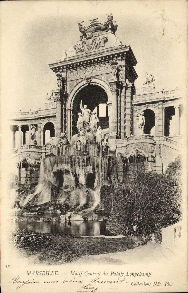 Marseille — Ansicht des zentralen Motivs des Palais Longchamp — ND Phot. Luy - Vorderseite