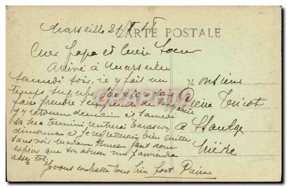 Marselha — Castelo de If — P.B. - Verso