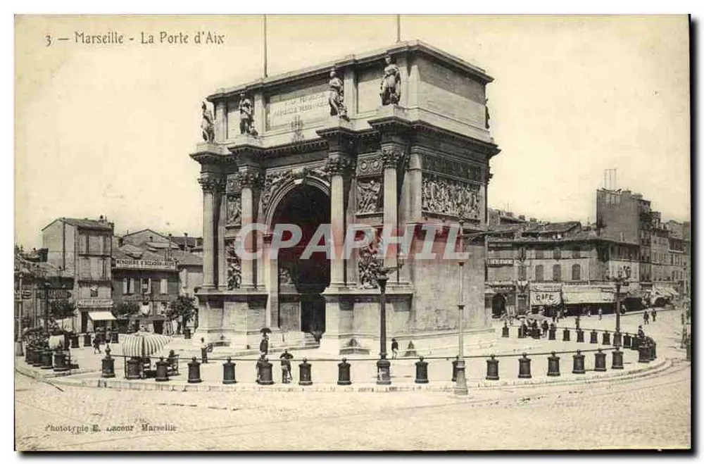 Marseille - A Porta d'Aix — Fototipia E. Lacour, Marseille, n°3 - Frente