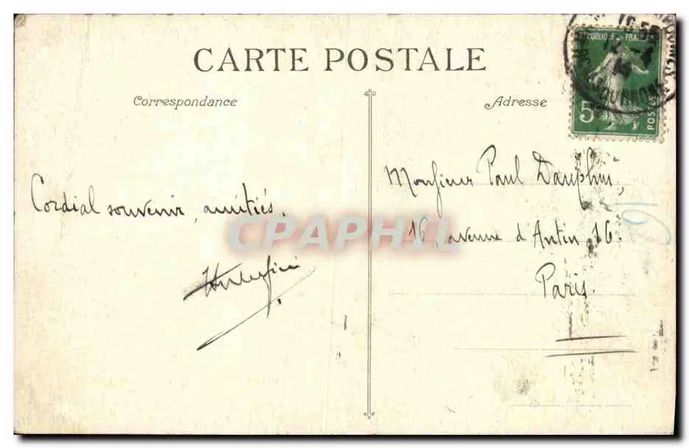 Marseille - L'Hôtel de Ville — éditeur anonyme, n° 13 - Verso