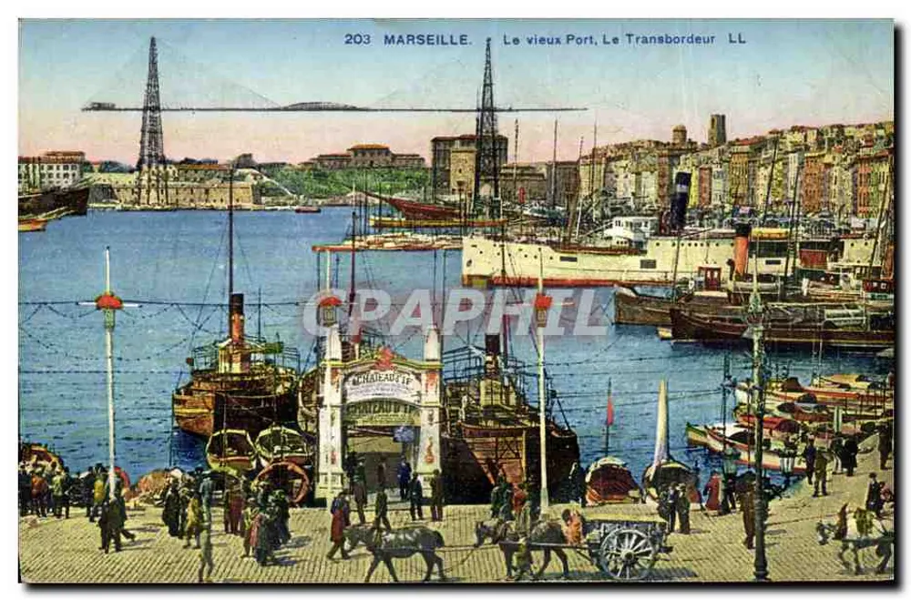 Marseille. Der alte Hafen, Der Transbordeur LL — Verlag Lévy & Neurdein, Nr. 203 - Vorderseite