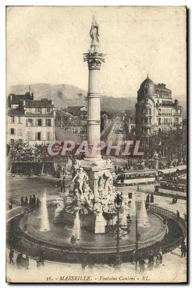 Marseille - Fontaine Cantlini - Éditeur EL. - Frente
