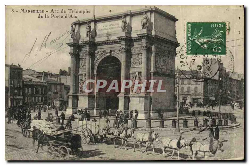 Marseille — Arco do Triunfo da Porta d'Aix — editor não visível - Frente