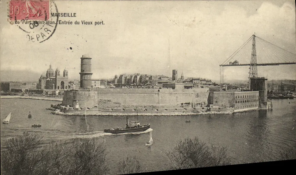 Marseille — Le Fort Saint-Jean. Eingang zum Vieux Port. — Verlag: Ollivier, 28, r. République, Marseille. Seriennummer: 10c. - Vorderseite