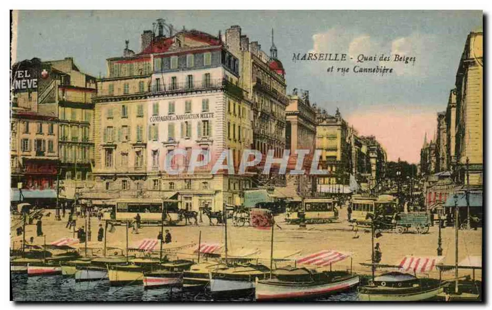 Marseille - Quai des Belges und Rue Cannébière — Ansicht der Mischverkehrs-Gesellschaft - Vorderseite