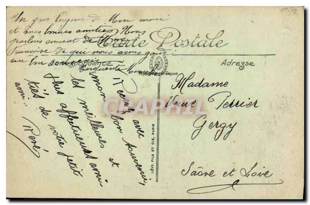 Marseille — Der Leuchtturm Désirade — Abfahrt eines Postwagens — Lévy Fils et Cie, n°16 - Rückseite