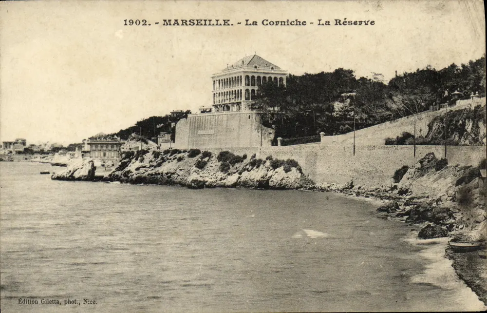 Marseille - A Corniche - A Reserva — Edição Giletta, fot. Nice, 1902 - Frente