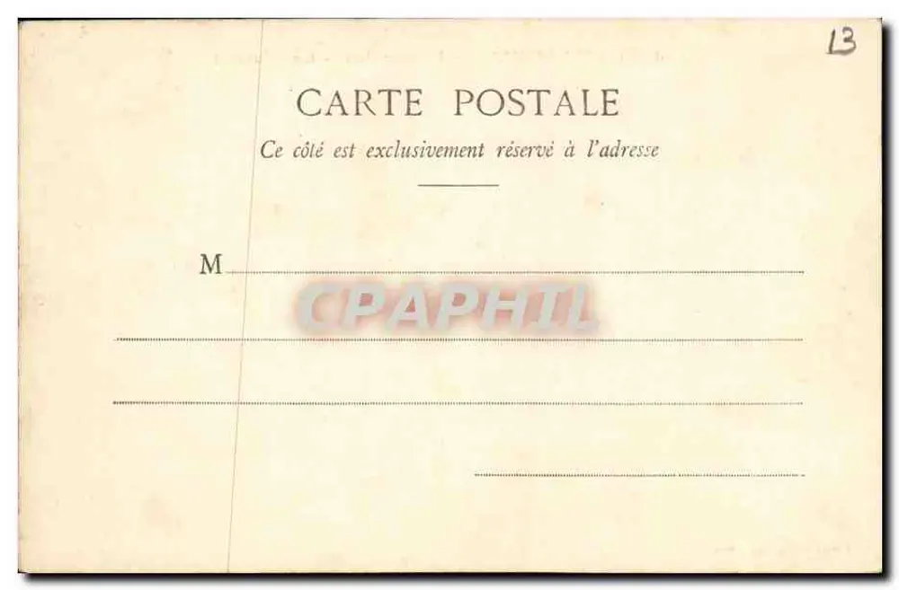 Marseille - A Corniche - A Reserva — Edição Giletta, fot. Nice, 1902 - Verso