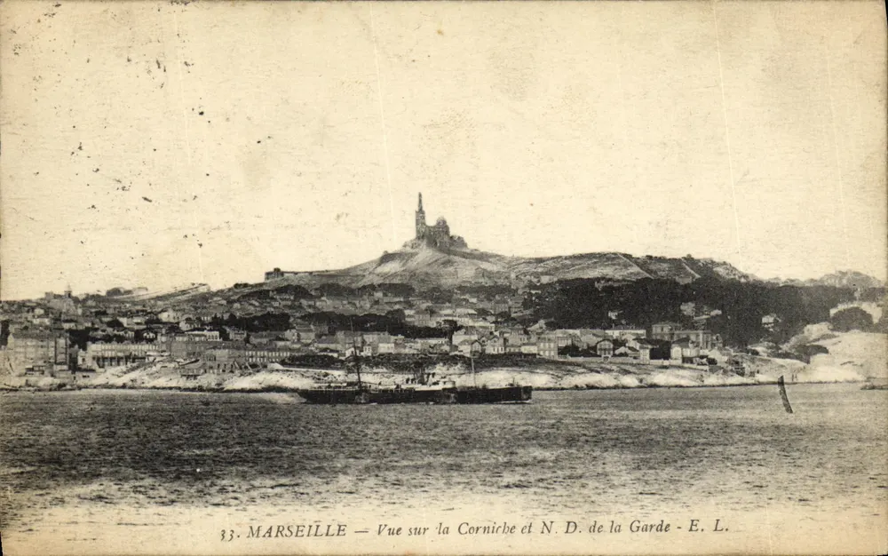 Marseille — Ansicht der Corniche und N.D. de la Garde — E. L. — n°33 - Vorderseite