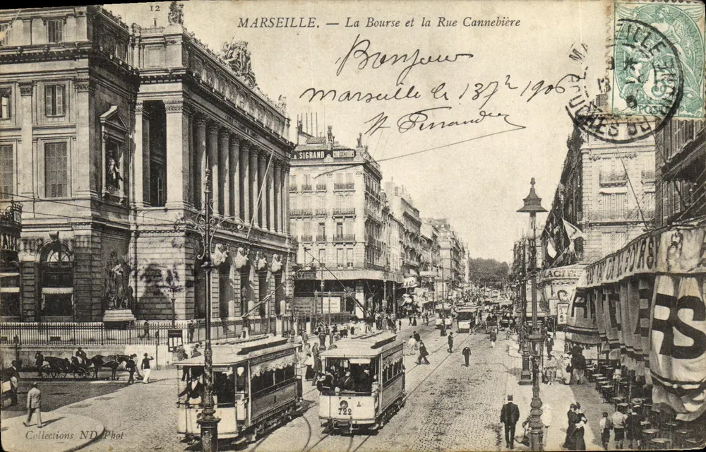 Marseille — Die Börse und die Rue Cannebière — ND Phot Sammlungen - Vorderseite