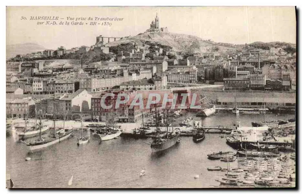 MARSEILLE — Ansicht von der Transbordeur auf N.-D. de la Garde - BR - 1530 - Vorderseite