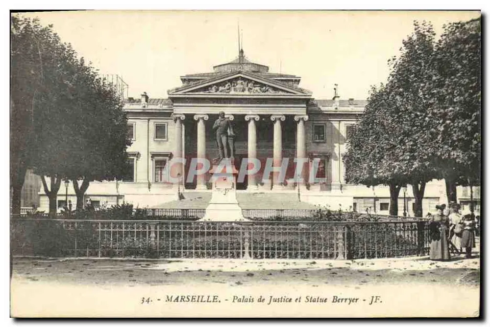 MARSEILLE - Palais de Justice und Statue Berryer - JF. - Vorderseite