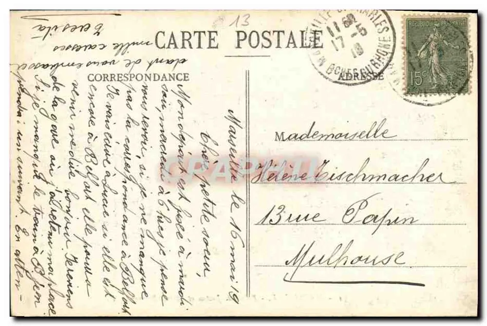 MARSEILLE - Palais de Justice und Statue Berryer - JF. - Rückseite