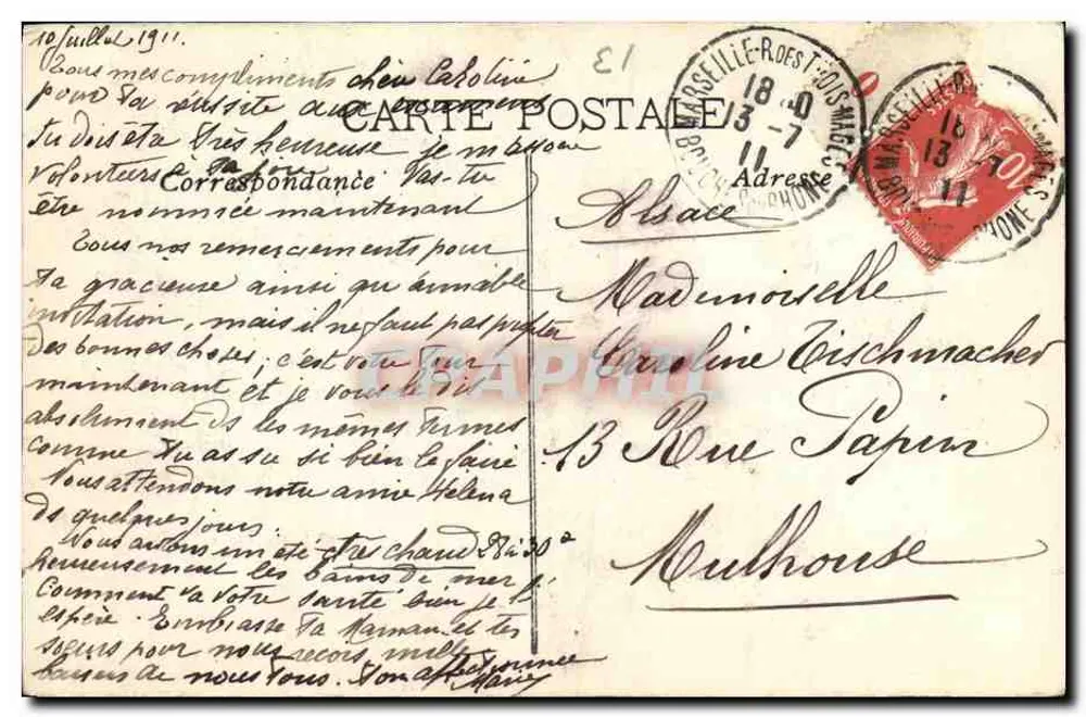 Marselha — Arlésienne — Editor não identificado, n° 70 - Verso
