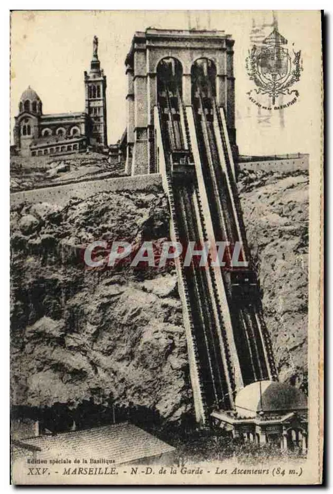 Marseille - Notre-Dame de la Garde - Die Aufzüge (84 m.) — Sonderausgabe der Basilika, Nr. XXV - Vorderseite