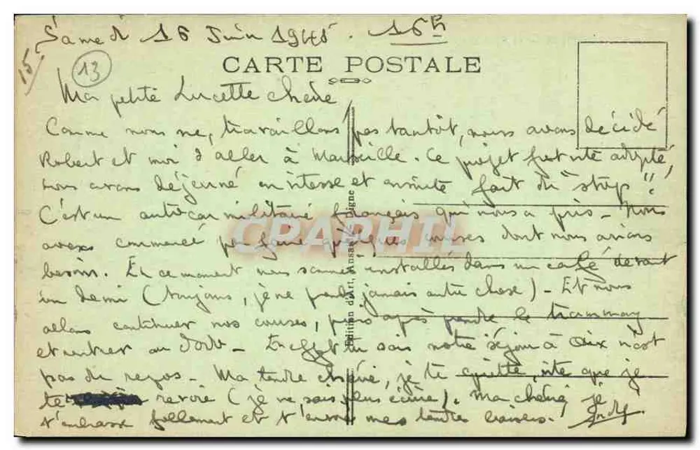 Marseille — A Porta de Aix — Editor Mario, n° 1003 - Verso