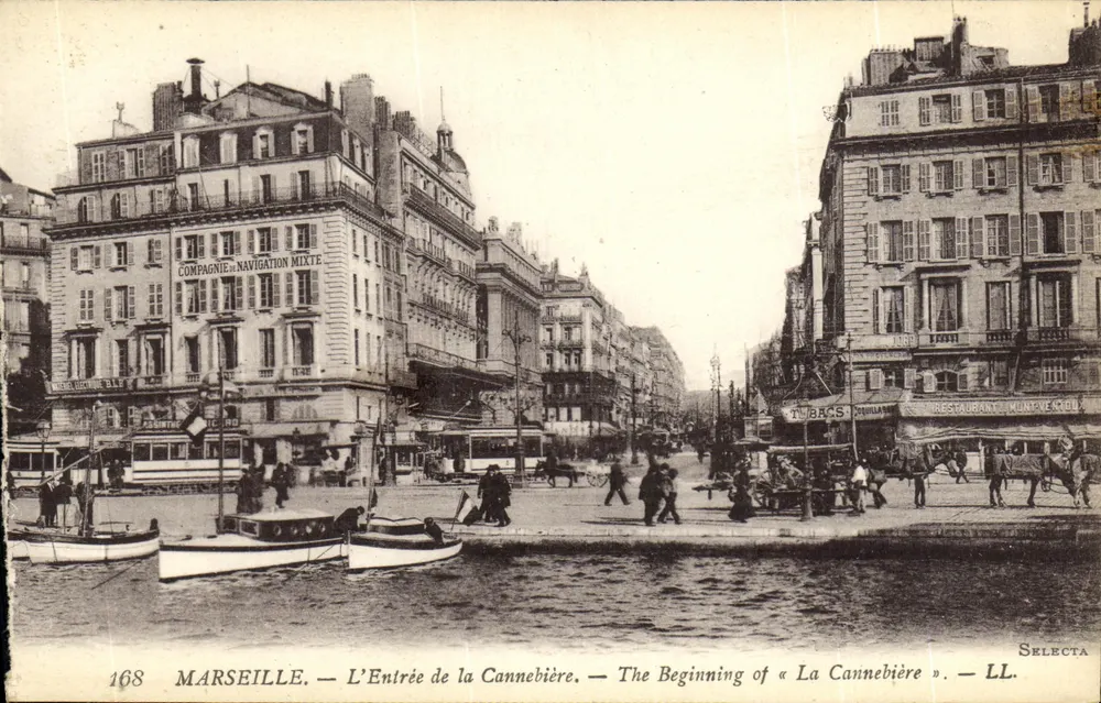 Marseille — Der Eingang zur Cannebière — La Compagnie de Navigation Mixte — LL. SELECTA - Vorderseite
