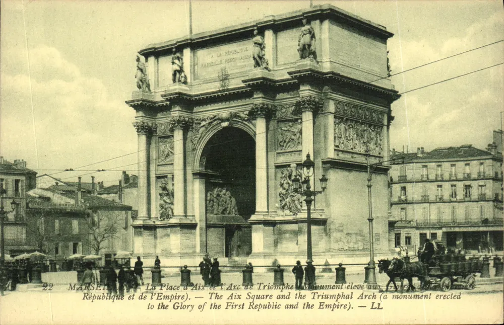 Plaats d'Aix en het Triomfboog — Marseille — Uitgever LL - Voorkant