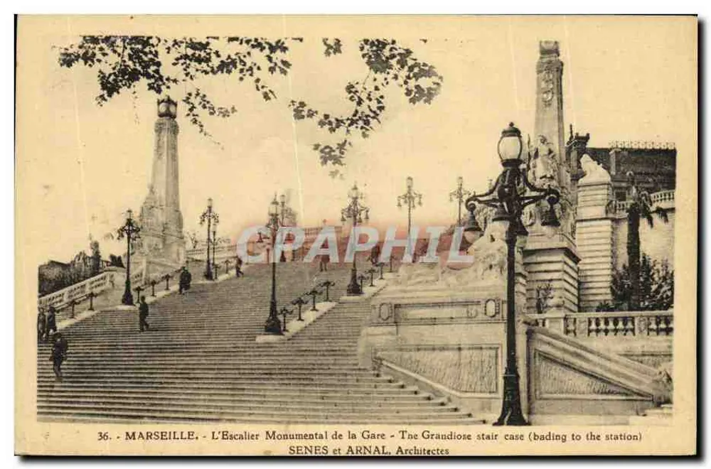 Marseille - Die monumentale Treppe der Station - SENES und ARNAL, Architekten - Vorderseite