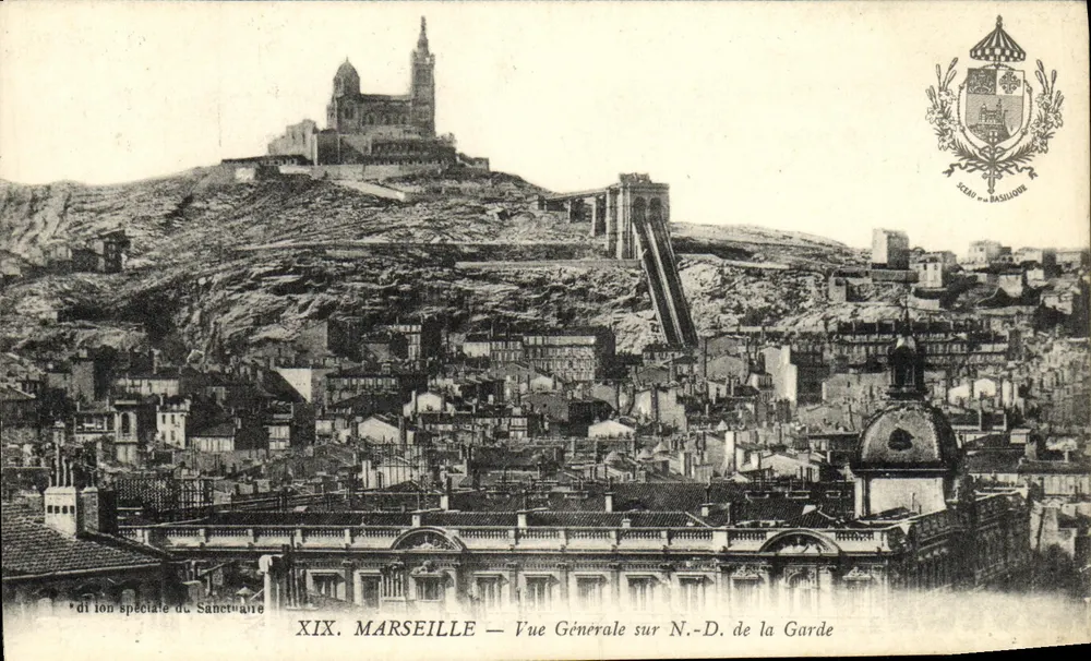 Marseille — Allgemeiner Blick auf N.-D. de la Garde — Sonderausgabe des Heiligtums, Verlag Sceau de Marseille - Vorderseite