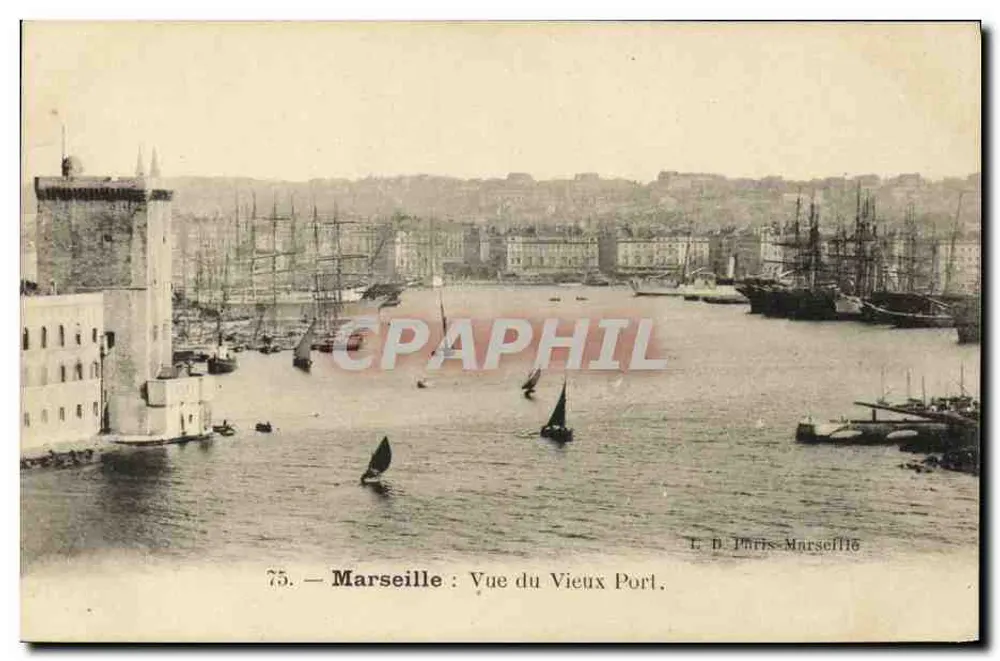 Marseille : Ansicht des Alten Hafens — Serie 75 — Verlag L. D. Paris-Marseille - Vorderseite