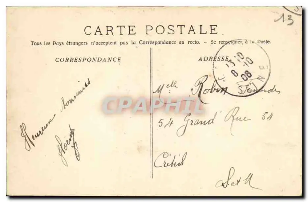Marselha - Exposição Colonial - Batalha de Flores — Editor Pl. Autyp & Lébour, n°71 - Verso