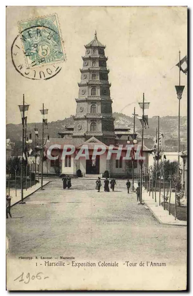 Marselha - Exposição Colonial - Torre da Annam - Frente
