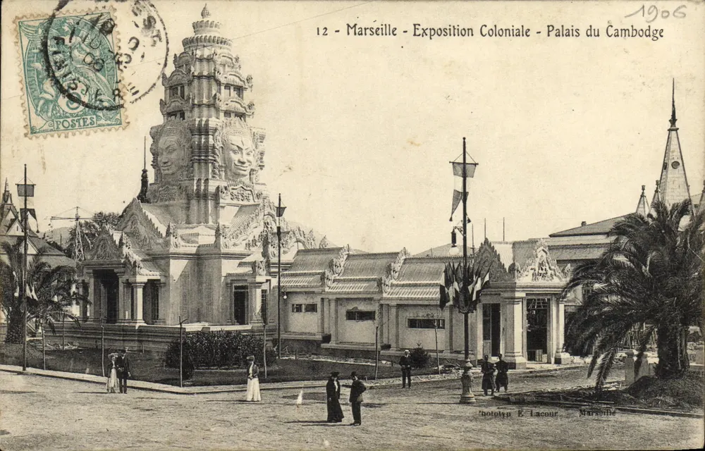 Marselha - Exposição Colonial - Palácio do Camboja — editor E. Lacour, n°12 - Frente