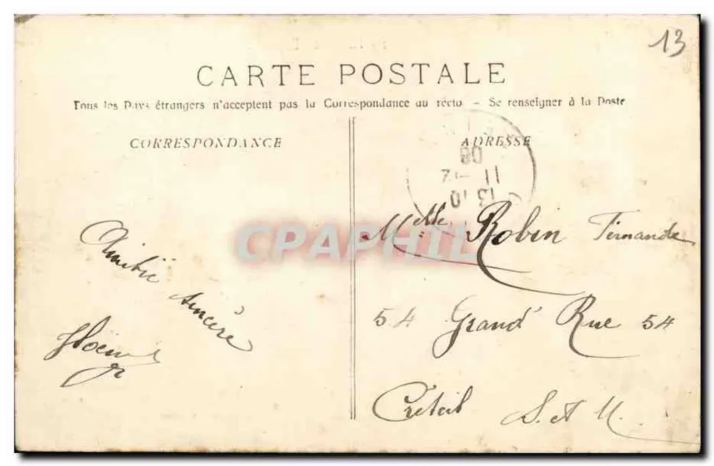 Marselha - Exposição Colonial - Palácio do Camboja — editor E. Lacour, n°12 - Verso