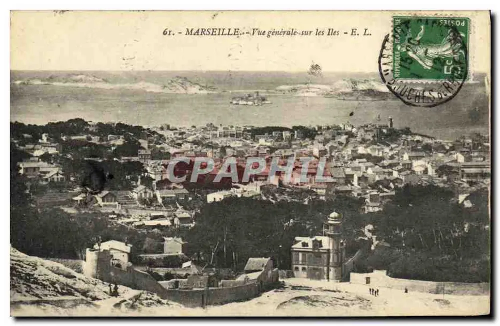 MARSEILLE — Vista generale sulle Isole — E. L. — n° 61 - Recto