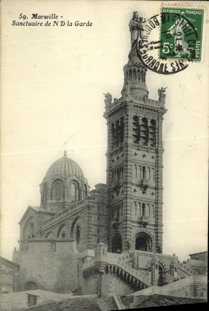 Marseille - Wallfahrtskirche Notre-Dame de la Garde — unbekannter Verlag, Nr. 59 - Vorderseite