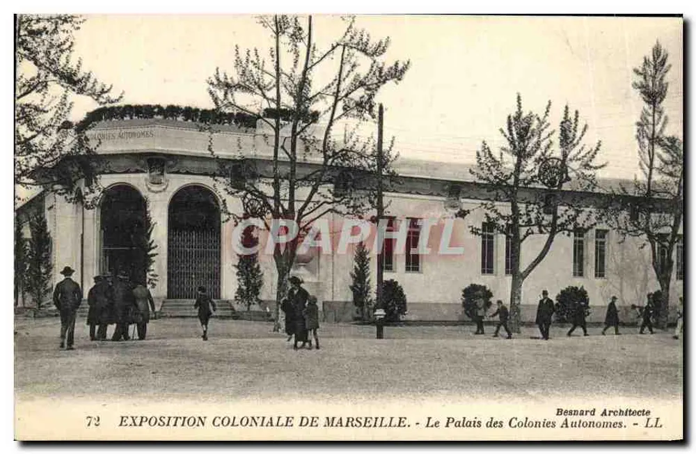 Kolonialausstellung von Marseille — Das Palais der Autonomen Kolonien — Architekt Besnard - Vorderseite