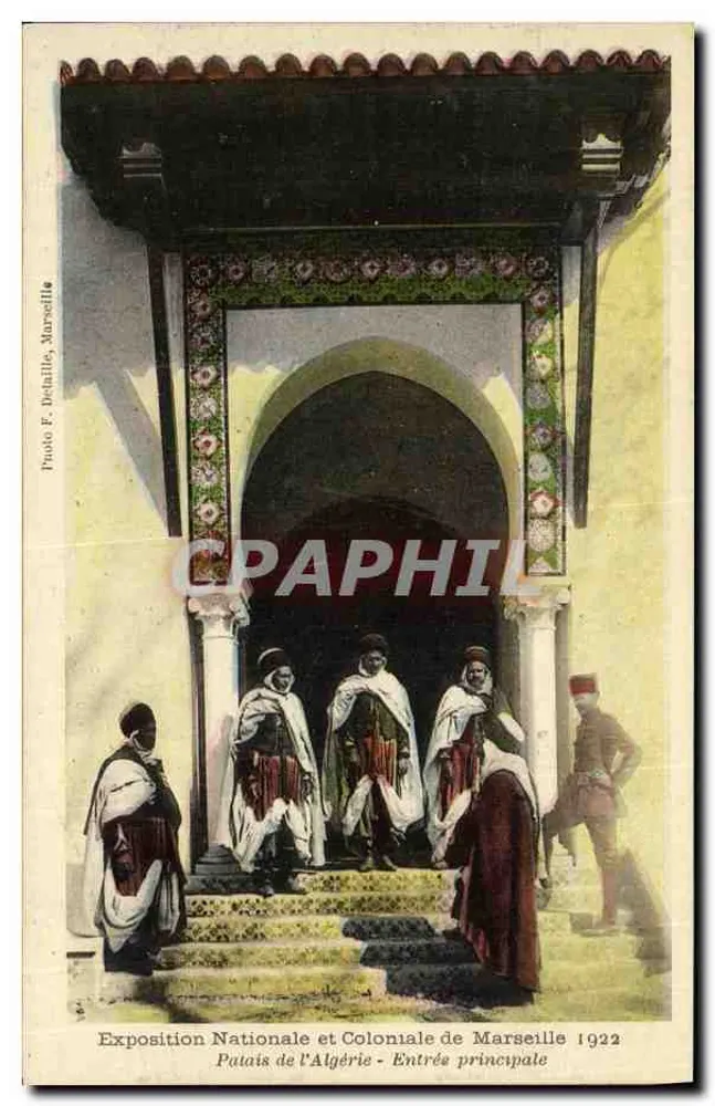 Hauptportal des Palais de l'Algérie — Nationale und Koloniale Ausstellung von Marseille 1922 — Foto F. Detaulle, Marseille - Vorderseite