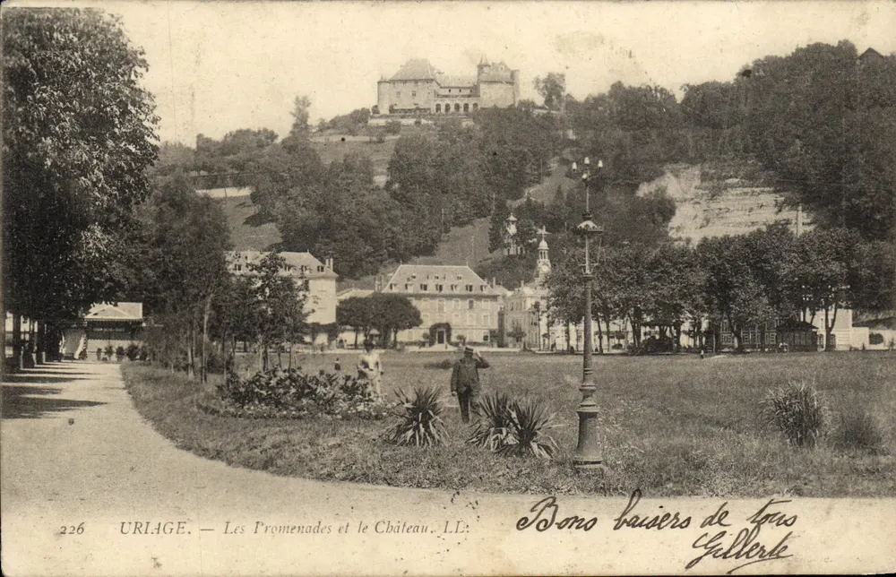 Uriage — Die Promenaden und das Schloss — LL, n°226 - Vorderseite