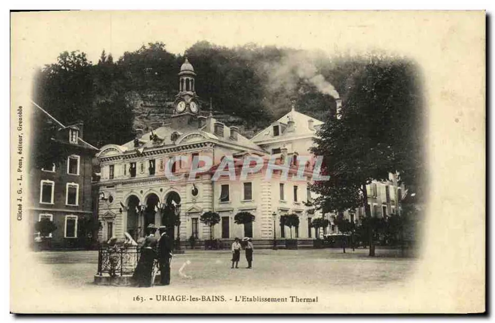 Uriage-les-Bains — O Estabelecimento Termal — Clicat J. G. - L. Pons, editor, Grenoble - Frente