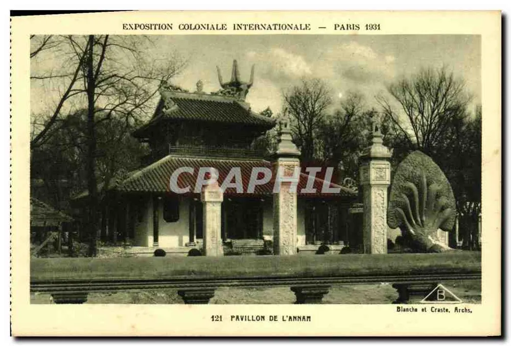Pavillon von Annam — Internationale Kolonialausstellung — Paris 1931 - Vorderseite