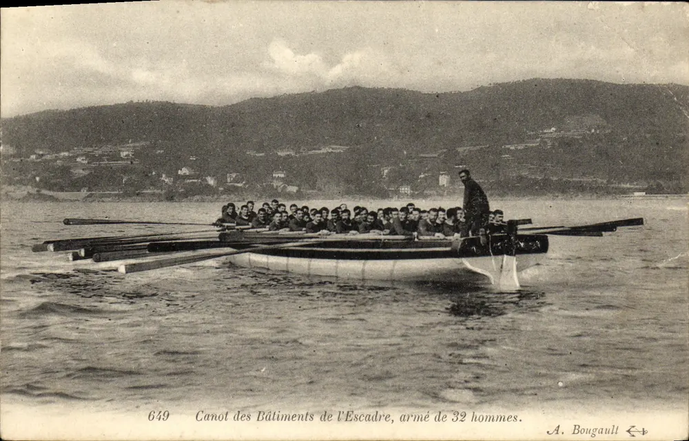 Kanu der Schiffe der Flotte — mit 32 Männern bewaffnet — A. Bougault n°649 - Vorderseite