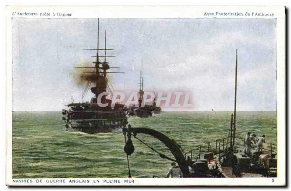 Kriegsschiffe auf offener See — Serie 2 — Photochrom Co. Ltd, London - Vorderseite
