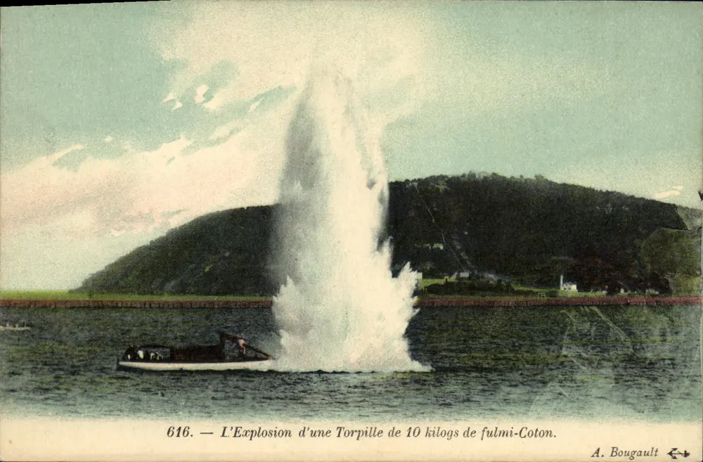 Explosion einer 10 kg Fulmi-Cotton-Torpedos — A. Bougault, n° 616 - Vorderseite