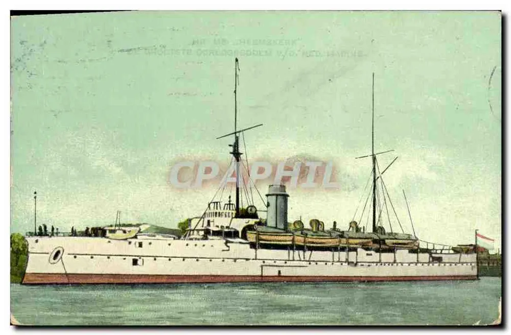 O MS 'Hermeskerk' — navio da marinha holandesa — editor J. H. Schaefer, n° 729 - Frente