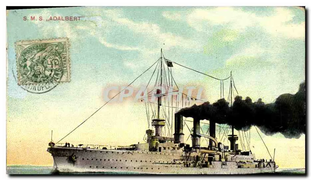S.M.S. „Adalbert“ — cruzador da marinha imperial austríaca — Th. E. L. Theochrom-Série 321 - Frente