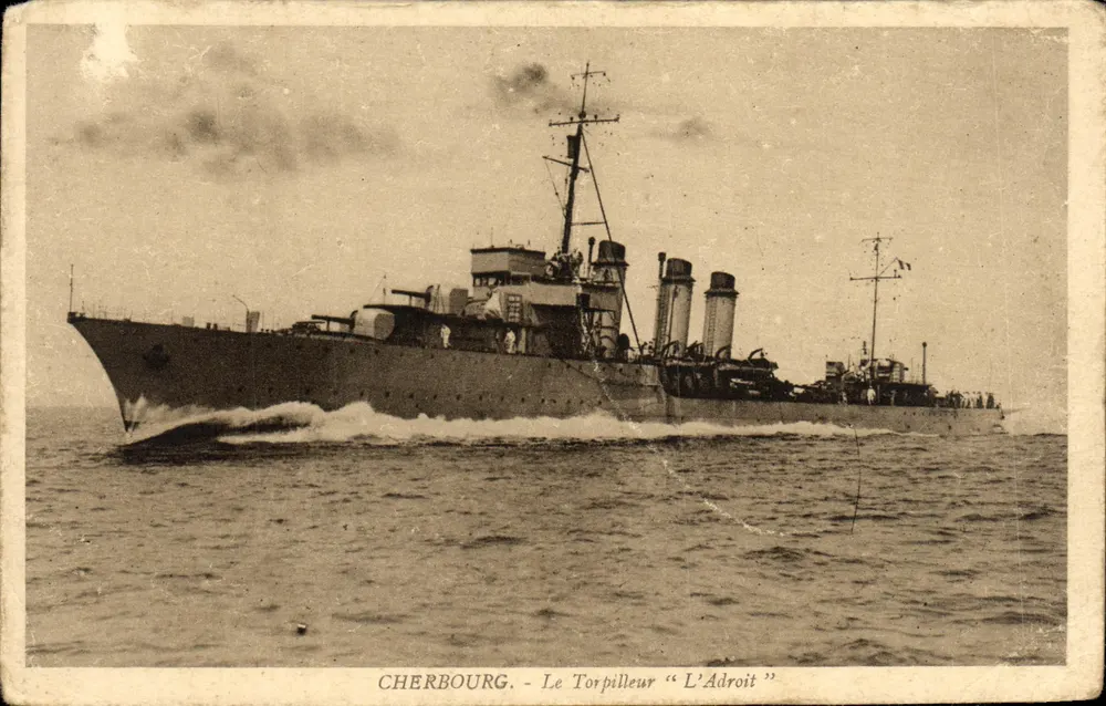 Cherbourg — Der Torpedoboote "L'Adroit" — A. Bescuquatre-Rouyvard, Verlag, Cherbourg - Vorderseite