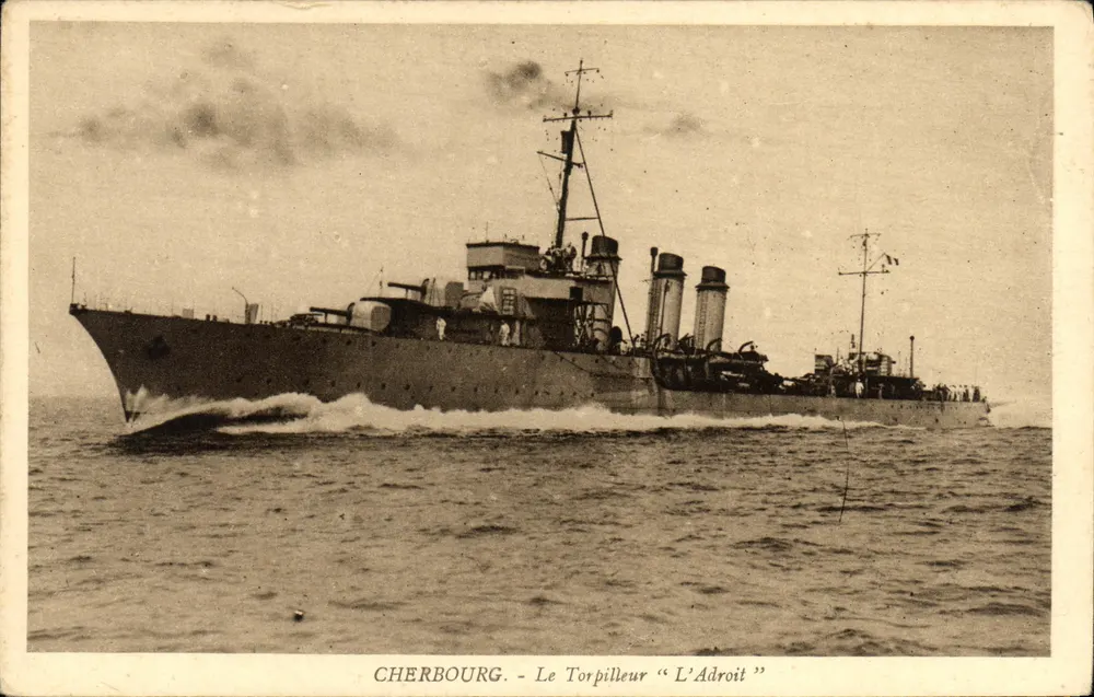 Cherbourg - Der Torpedoboot "L'Adroit" - Vorderseite