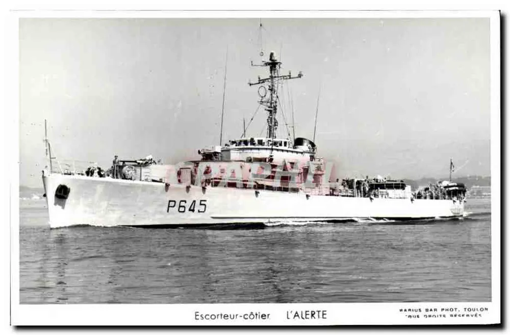 Escortador-costeiro L'ALERTÉ — P645 — Marius Bar Fot, Toulon - Frente
