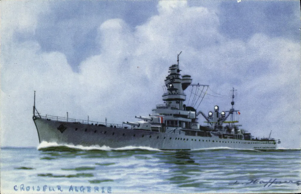 Kreuzer Algeria — maritime Illustration — L. Mafferson - Vorderseite