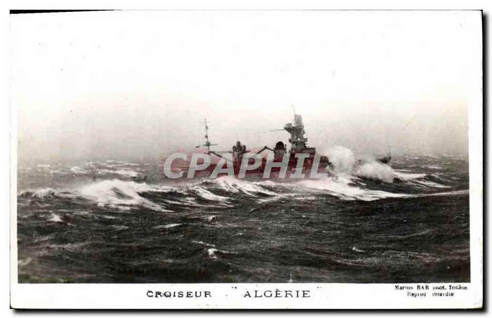 Cruiser "Algérie" — na mar agitada — fotografia de Marius BAR, Toulouse - Frente